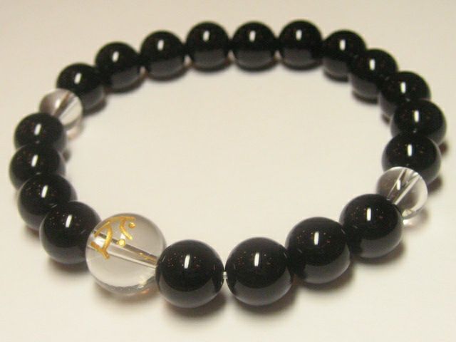 干支梵字タラーク」オニキス10mmメンズパワーストーンブレスレット