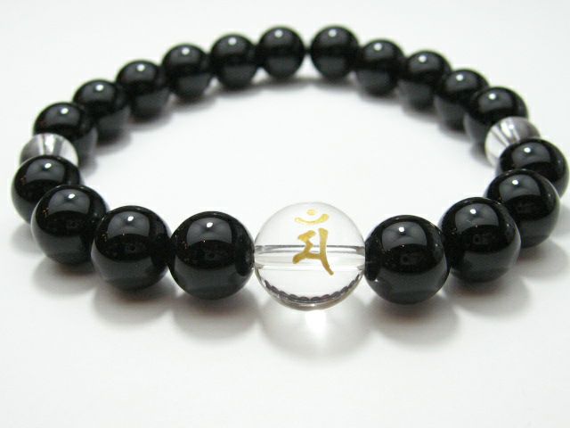 卯年生まれ梵字マンのオニキスパワーストーンブレスレット