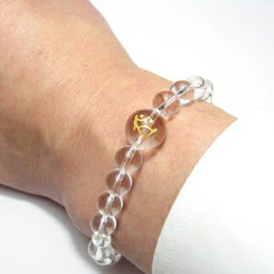 丑･寅年生まれのお守り 干支梵字「虚空蔵菩薩　タラーク」水晶8mmパワーストーンブレスレット