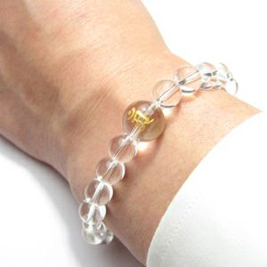 梵字マン 水晶ブレスレット男性用