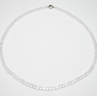 最高級天然水晶ネックレス 数珠仕立て63cm
