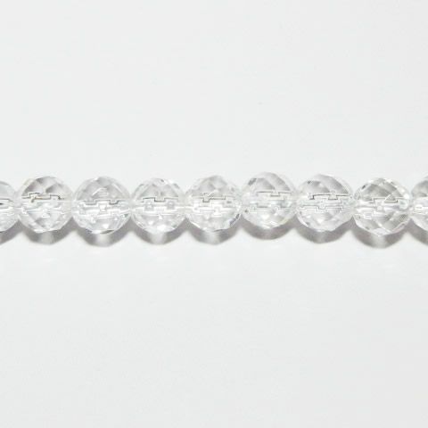 最高級天然 水晶ネックレス6mm 64面カット60cm