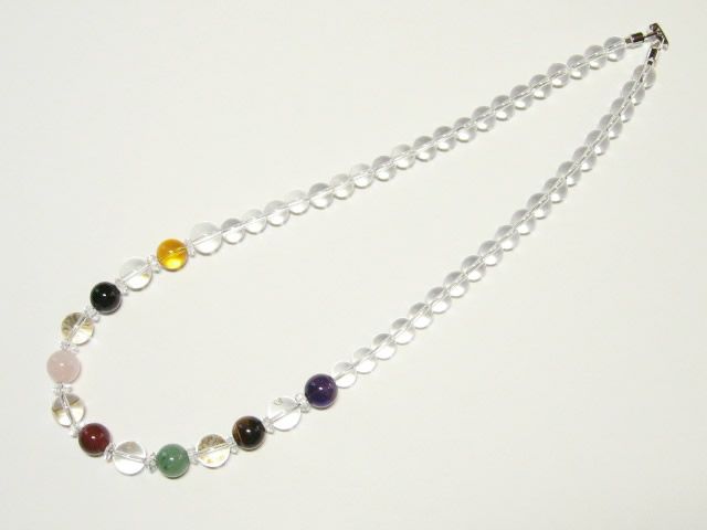 開運・幸運・水晶七福神七色厄除けパワーストーンネックレス