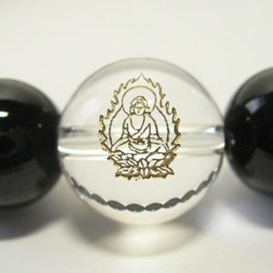 干支梵字 キリーク 阿弥陀如来 水晶8mm/10mm数珠ネックレス50cm