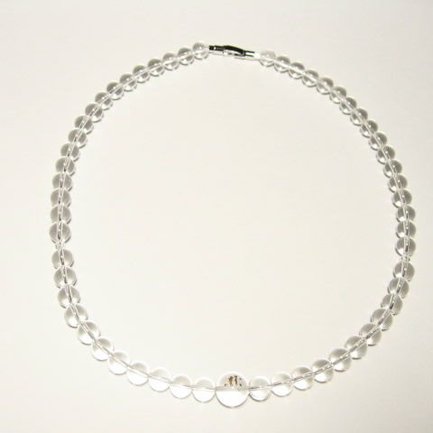 丑･寅年生まれのお守り 干支梵字タラーク　水晶8mm数珠パワーストーンネックレス