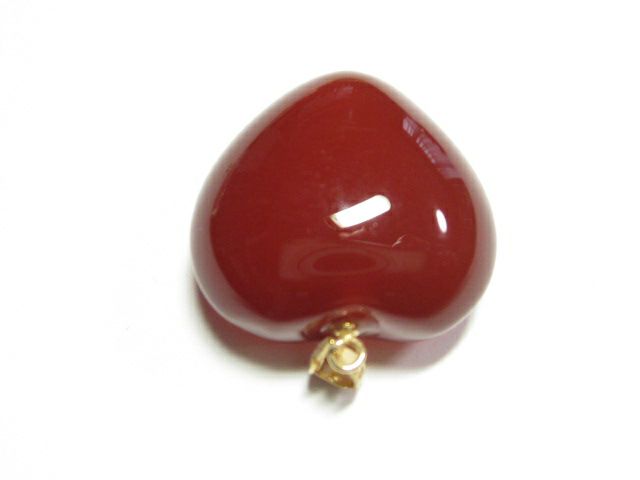 愛と行動力の幸運石・カーネリアンハートペンダントトップ