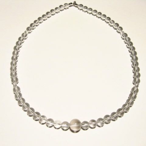 最高級天然水晶ネックレス10mm 数珠仕立て63cm・パワーストーンネックレス