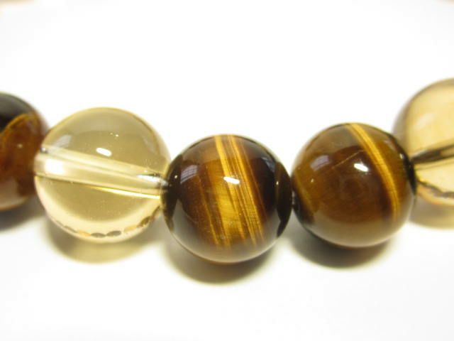 金運のタイガーアイ　タイガーアイ　シトリンブレスレット