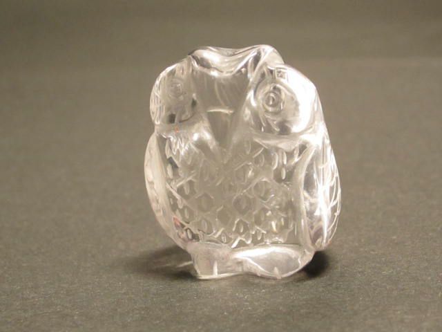 幸せを呼ぶ水晶縁起ふくろう置物