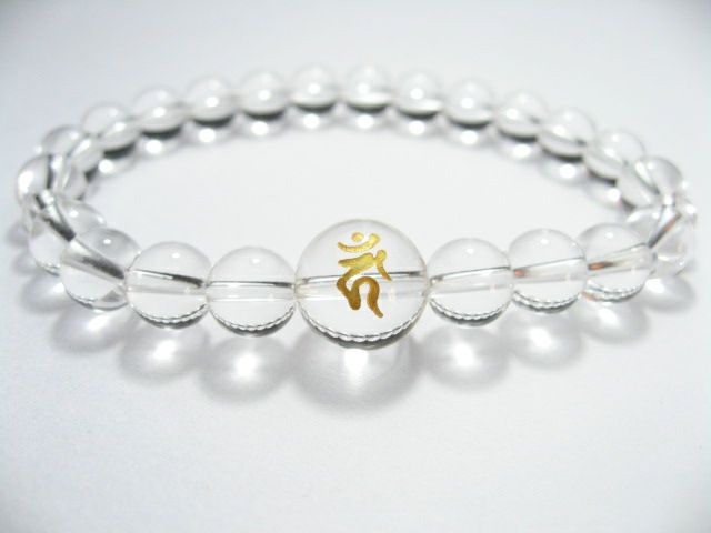 梵字　最高級天然 水晶ブレスレット8mm