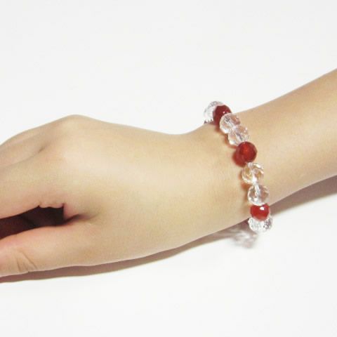 水晶カット・水晶カット・赤メノウカットブレスレット女性用