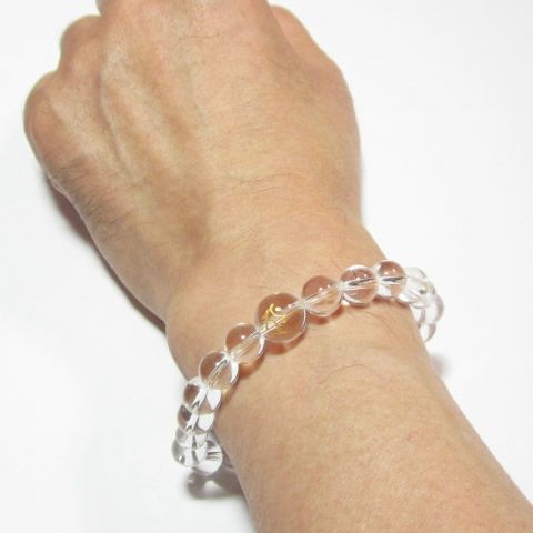 梵字タラーク　虚空蔵菩薩  水晶10mmメンズパワーストーンブレスレット