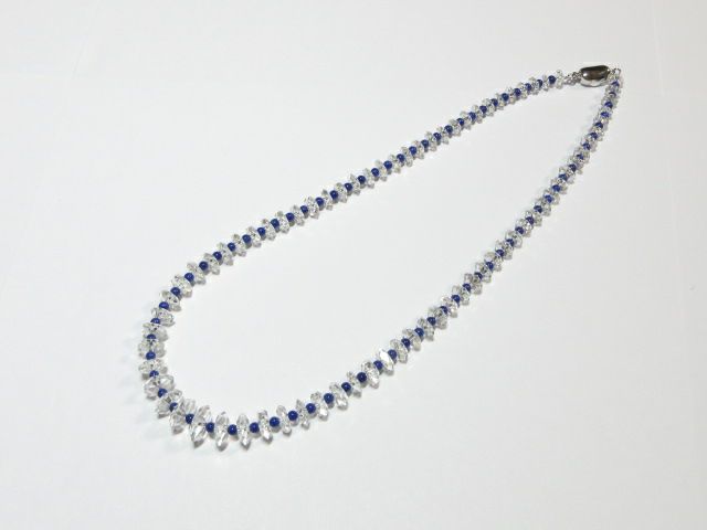 ラピスラズリ水晶カットネックレス